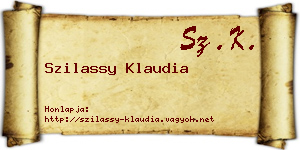 Szilassy Klaudia névjegykártya