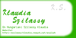 klaudia szilassy business card